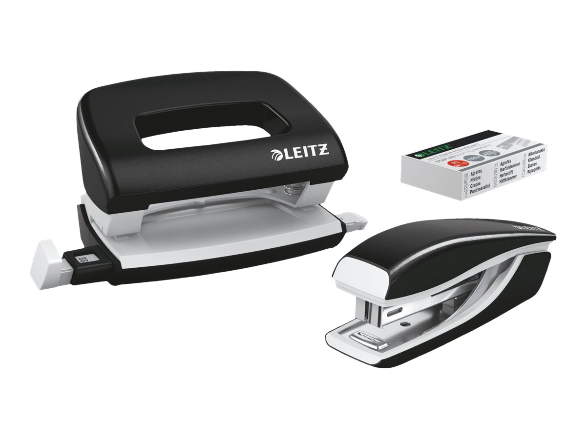LEITZ Locher und Heftgeraete Set NeXXt WOW schwarz
