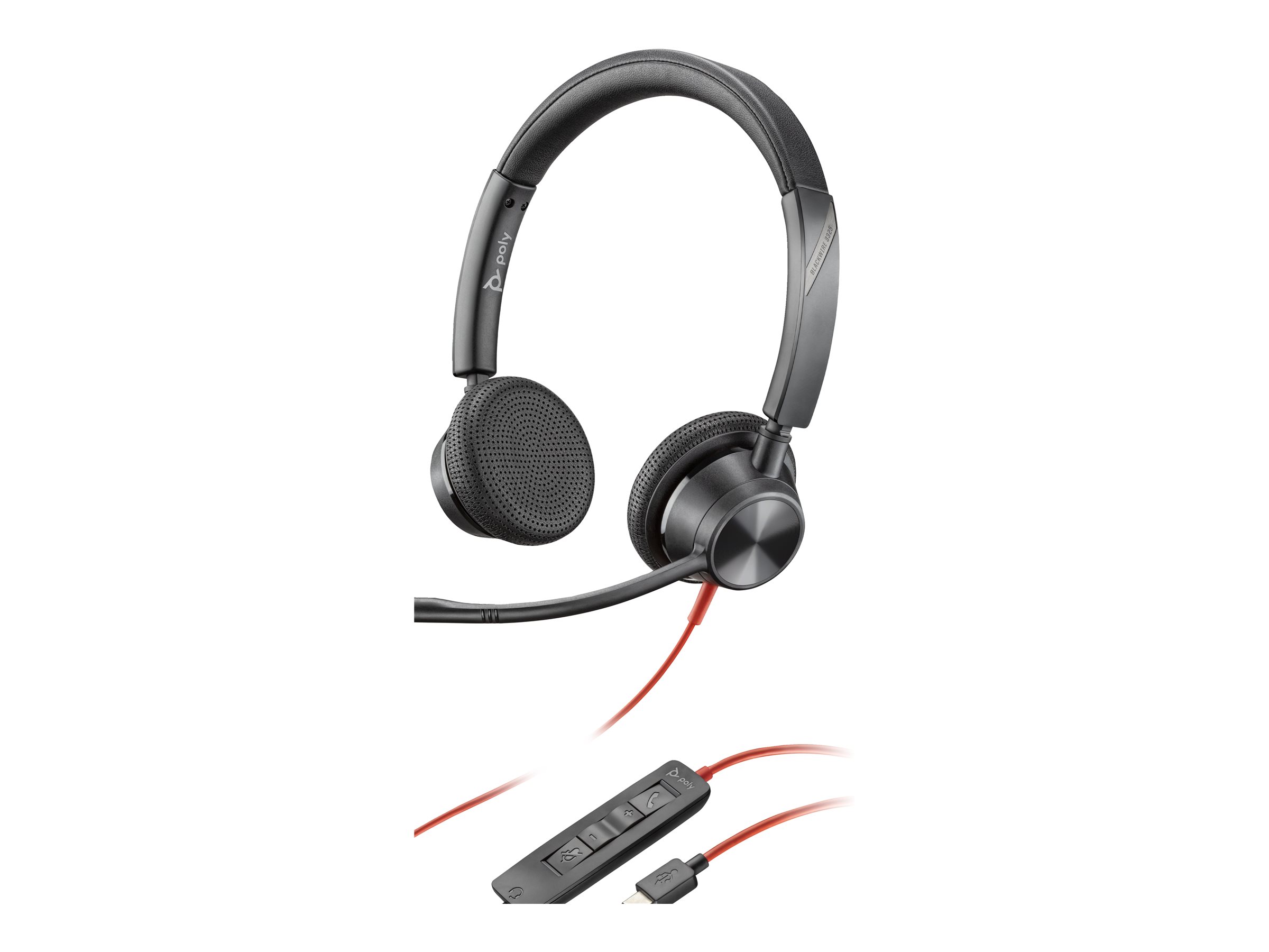 Poly Headset Blackwire C3325 Stereo USB-C/A & 3,5 mm