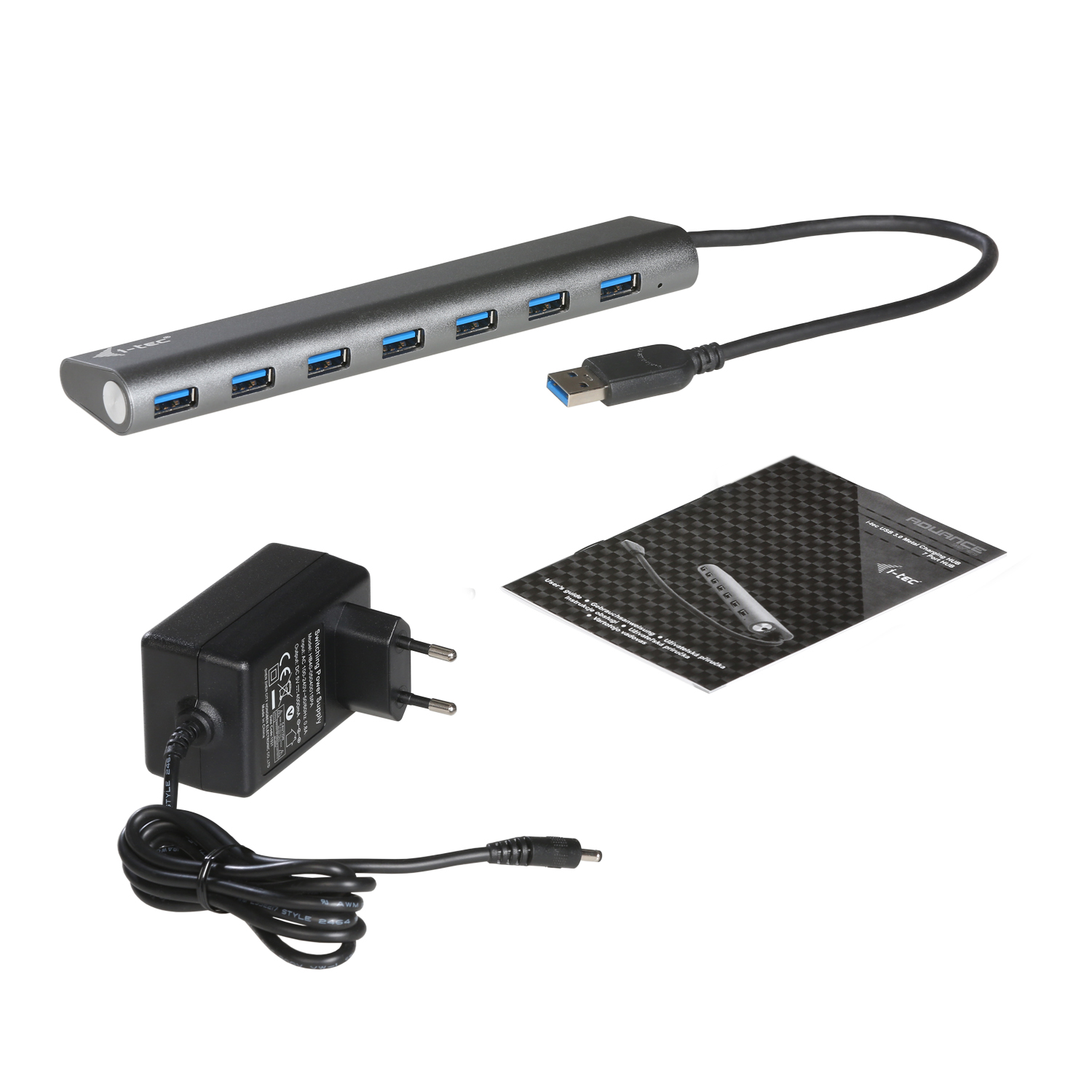 ITEC USB 30 Metal Charging HUB 7port port mit externem Netzadapter 7x USB Ladeport Fuer Tablets Notebooks Ultrabooks PC