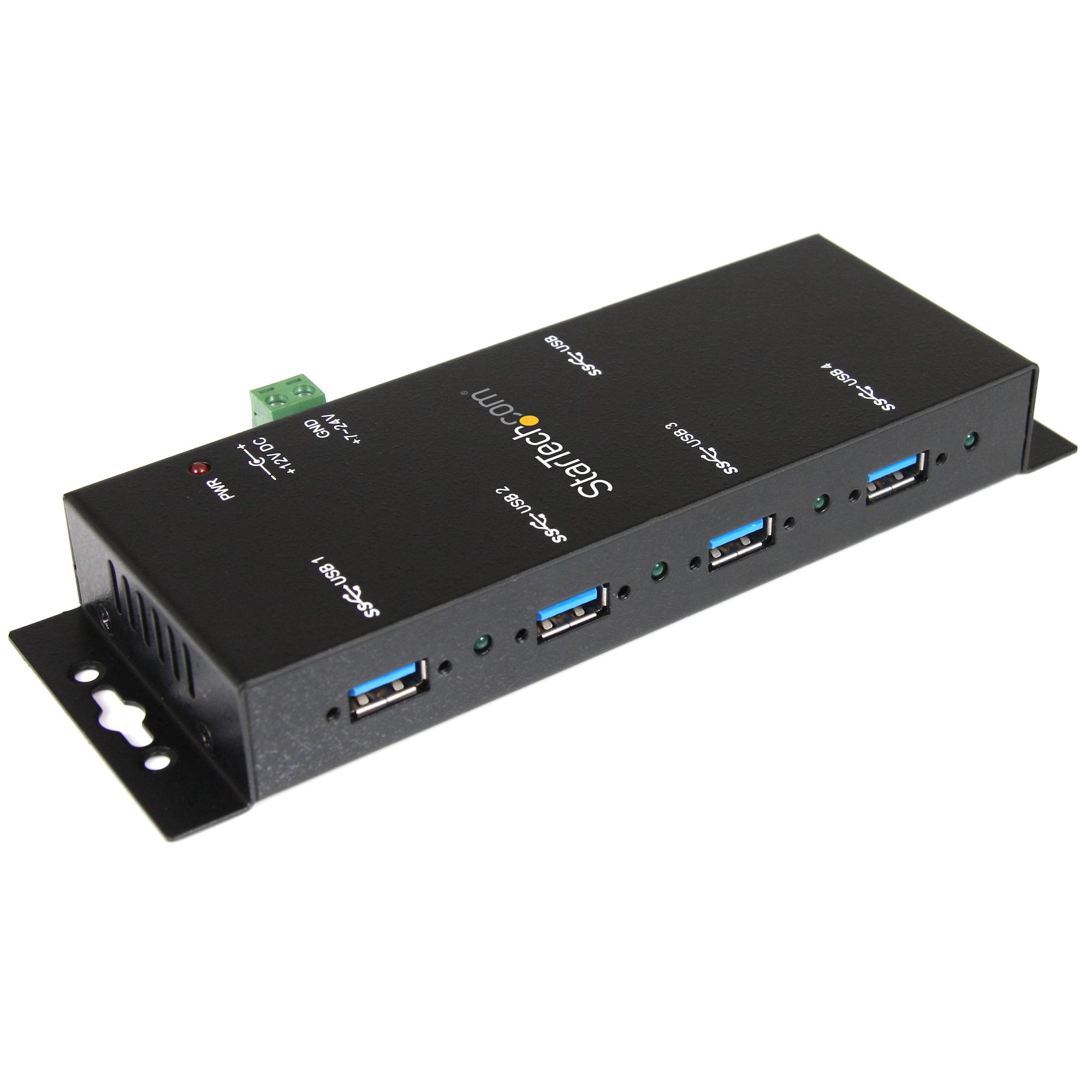 STARTECHCOM Mountable 4Port Rugged Industrial USB 30 SuperSpeed Hub