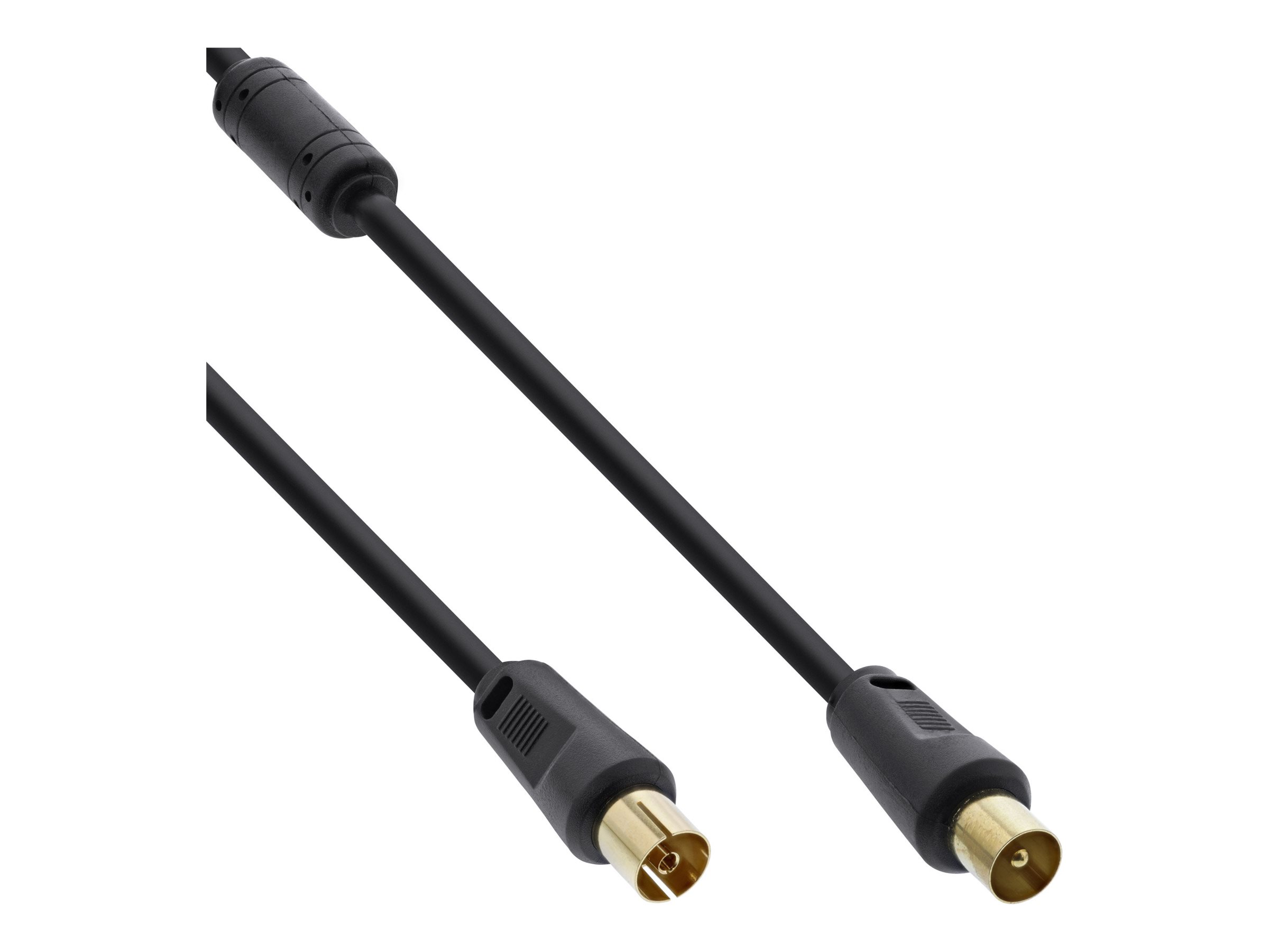 INLINE Antennenkabel 2x geschirmt mit Filter >85dB schwarz 0.5m