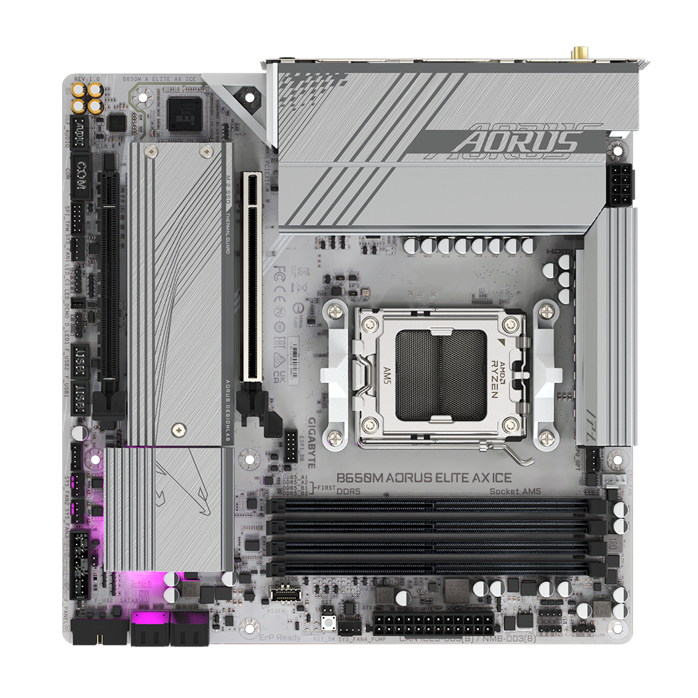 GIGABYTE B650M A ELITE AX ICE AM5 4xDDR5 2xM2 4xSATA