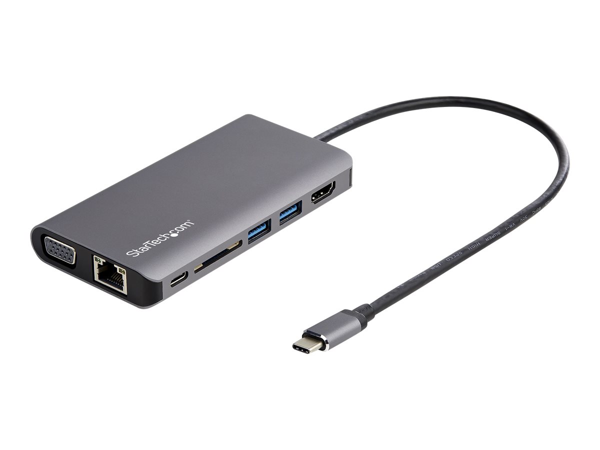 STARTECH.COM USB-C Multiport Adapter - HDMI / VGA - PD - SD - Ethernet - Audio - 30cm Cable - USB-C Mini Dock - Mac & Windows STARTECH.COM USB-C Multiport Adapter - HDMI / VGA - PD - SD - Ethernet - Audio - 30cm Cable - USB-C Mini Dock - Mac & Windows
