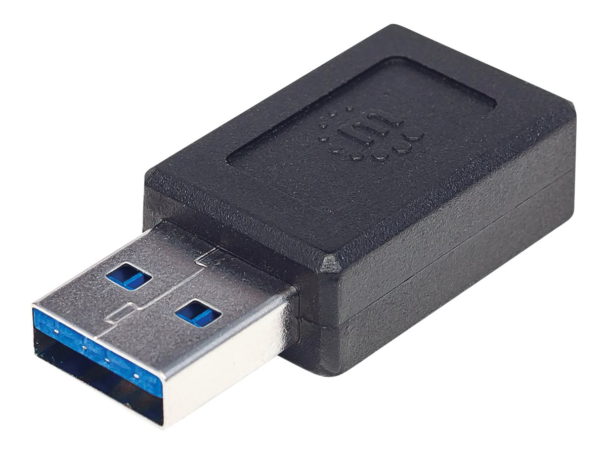 MANHATTAN USB Adapter Typ A auf Typ C USB 3.1 Gen 2 Typ A-Stecker auf Typ C-Buchse 10 Gbps schwarz