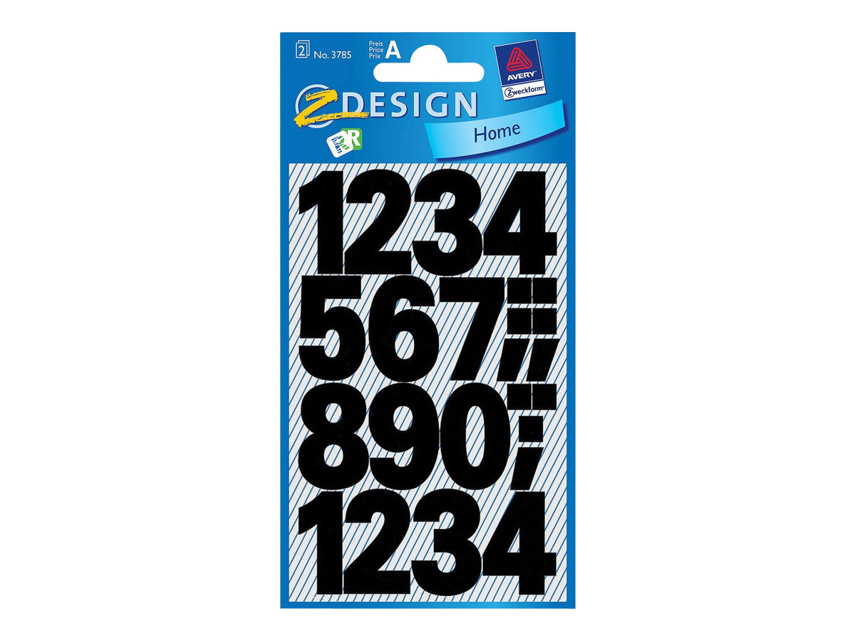 AVERY Zweckform Klebenummern 3785 Zahlen, schwarz 25,0 mm, 48 Etiketten AVERY Zweckform Klebenummern 3785 Zahlen, schwarz 25,0 mm, 48 Etiketten