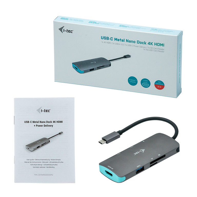 i-tec Metal Nano Dock USB-C 4K HDMI Power Delivery