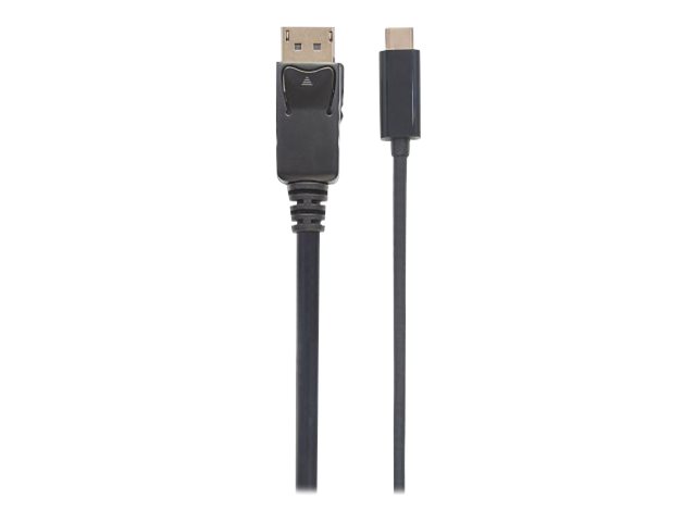 MANHATTAN USB Typ C auf DisplayPort-Kabel 1m Konvertiert das Alternate-Mode-Signal in ein DisplayPort 4K-Ausgangssignal schwarz