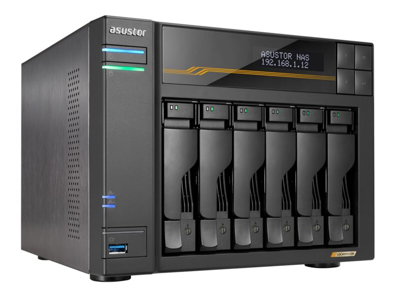 ASUSTOR AS6806T 6 Bay NAS AMD Ryzen Embedded V3C14 16GB ECC RAM DDR5 Dual USB 4 Ports Dual 10GbE Ports Dual 5GbE Ports Four M2 SSD