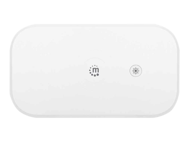 MANHATTAN UV-Desinfektionsbox fuer Smartphones Sterilisator mit UV-Licht fuer Handys Masken Kreditkarten und mehr weiss
