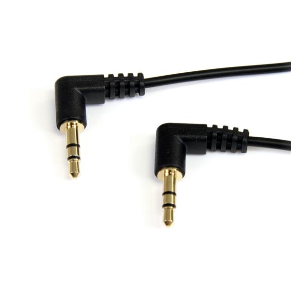 STARTECH.COM 1 ft Slim 3.5mm Right Angle Stereo Audio Cable - M/M