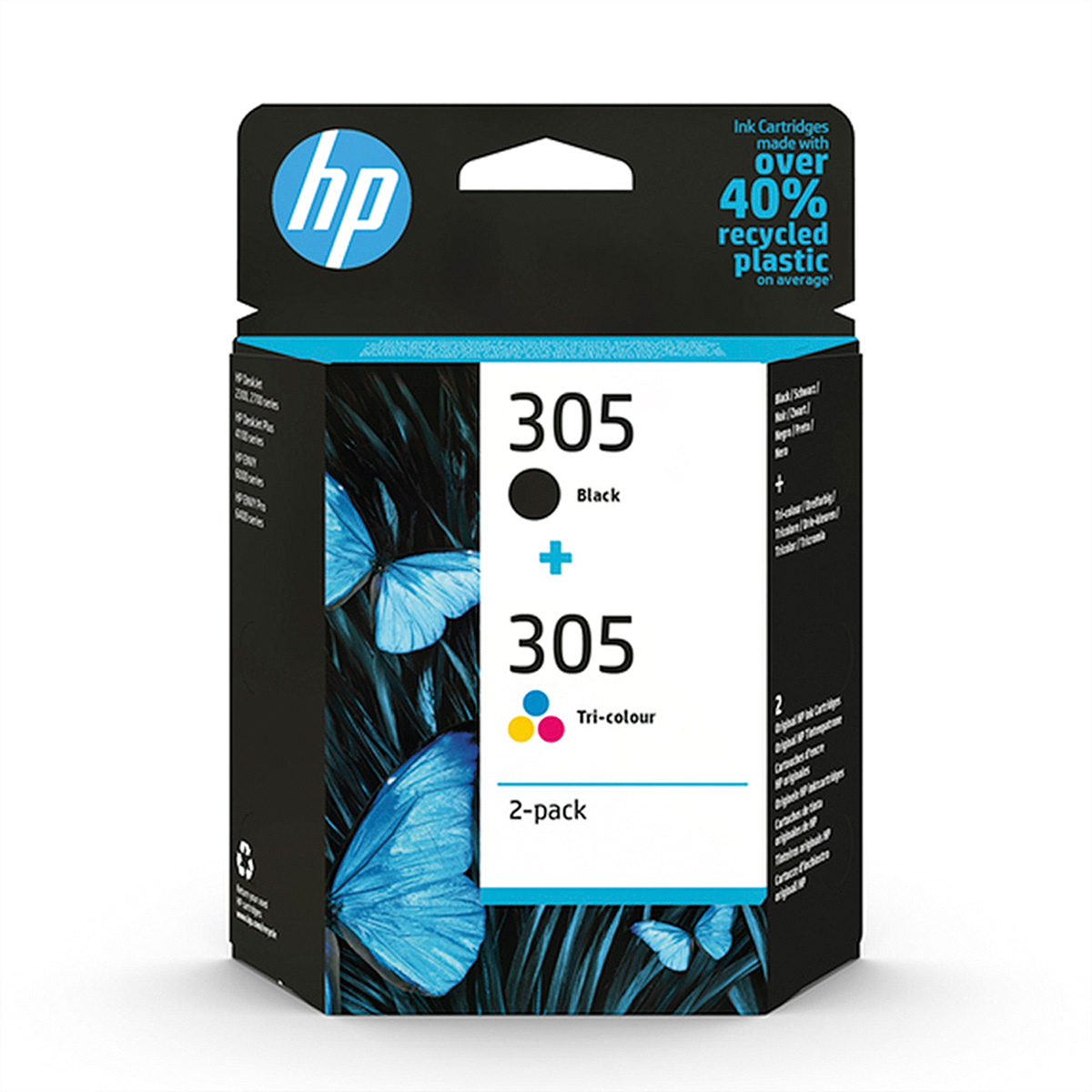 HP 305 2-Pack Tri-color/Black Original Ink Cartridge HP 305 2-Pack Tri-color/Black Original Ink Cartridge
