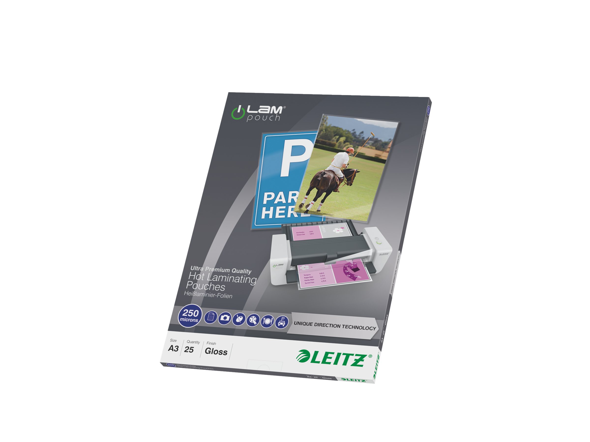 25 LEITZ UDT Laminierfolien glaenzend fuer A3 250 micron 25 LEITZ UDT Laminierfolien glaenzend fuer A3 250 micron