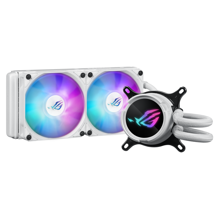 ASUS ROG Strix LC III 240 ARGB WHT allinone CPU liquid cooler with 360 rotatable water block Premium ROG ARGB fans