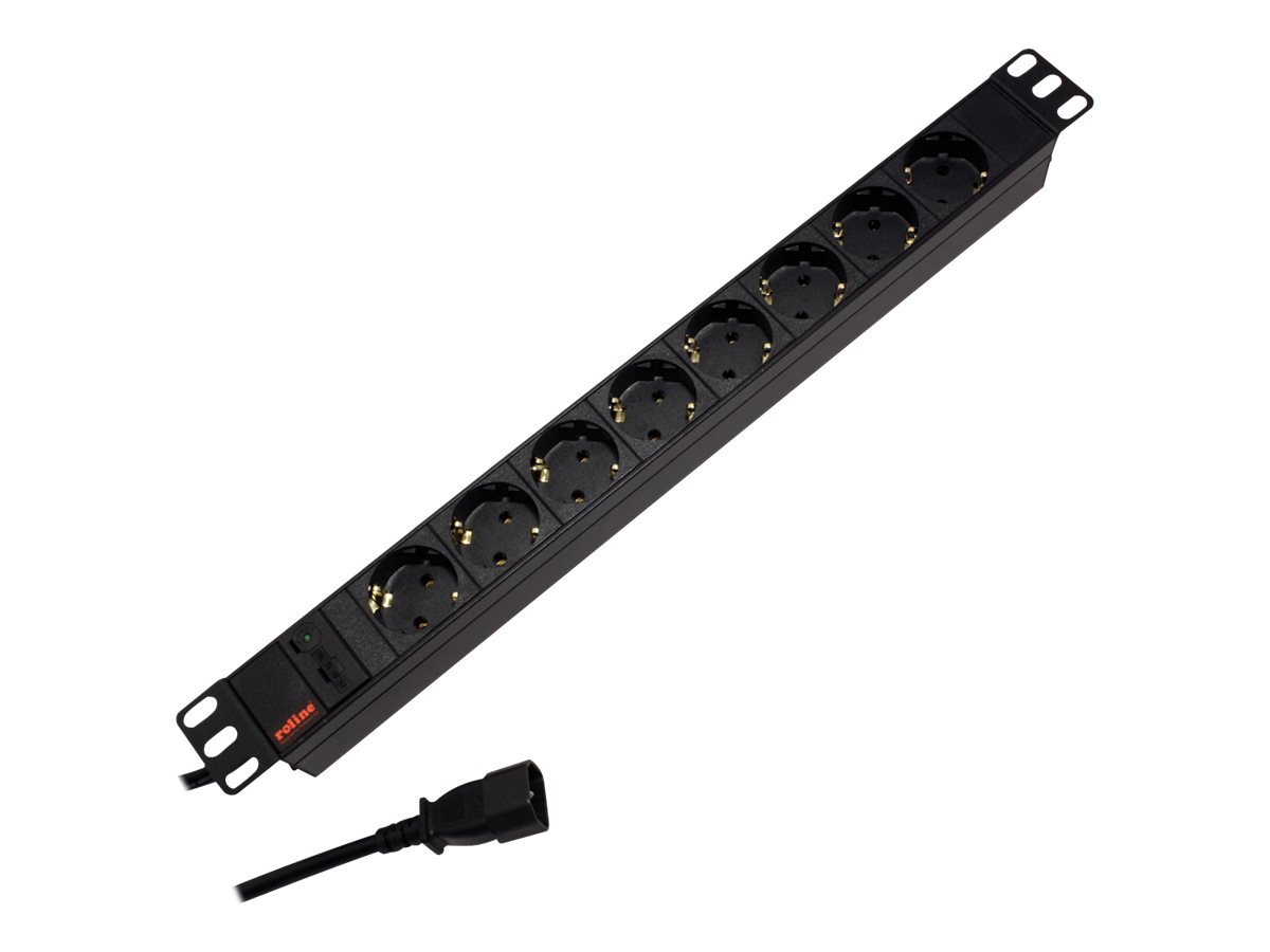 ROLINE 48,26cm 19Zoll Steckdosenleiste 8fach C14-Stecker schwarz 2m