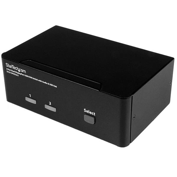 STARTECHCOM DisplayPort KVM Switch 2 Port DualDisplay 4k 60hz USB Hub Audio and Microphone