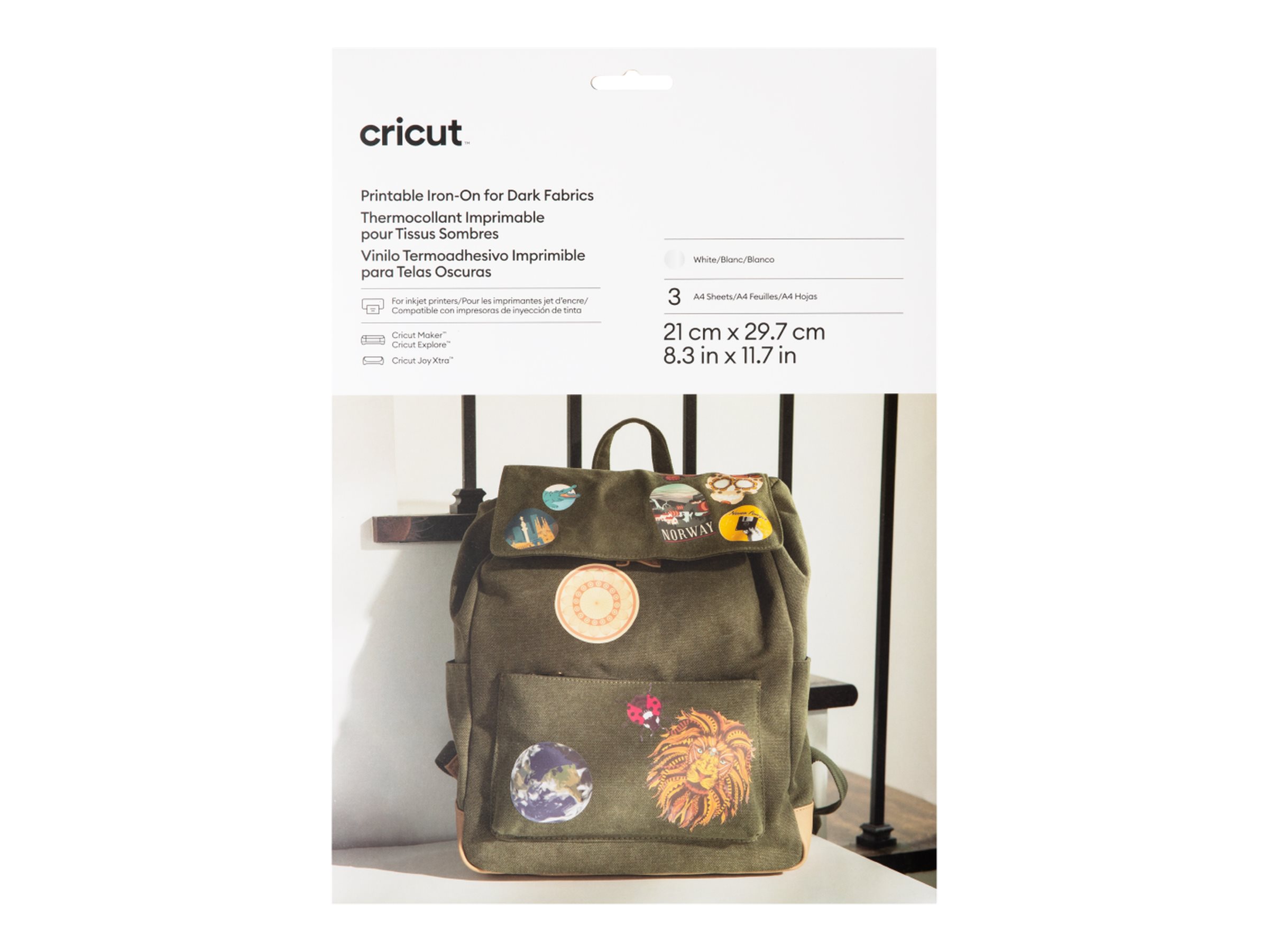 cricut™ Iron-On bedruckbare Aufbuegelfolie weiss 21,0 x 29,7 cm, 3 St. cricut™ Iron-On bedruckbare Aufbuegelfolie weiss 21,0 x 29,7 cm, 3 St.
