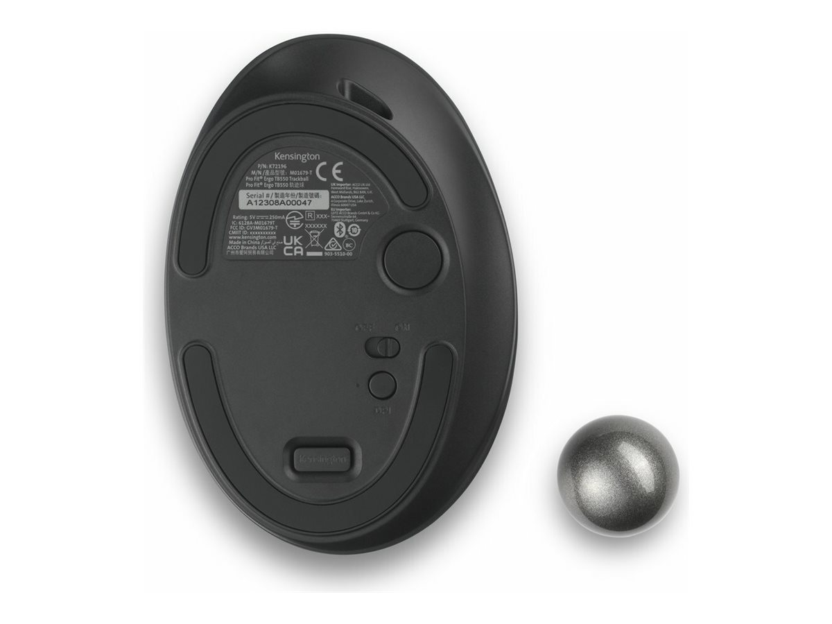 Kensington Pro FitÂ® Ergo TB550 Maus ergonomisch kabellos schwarz
