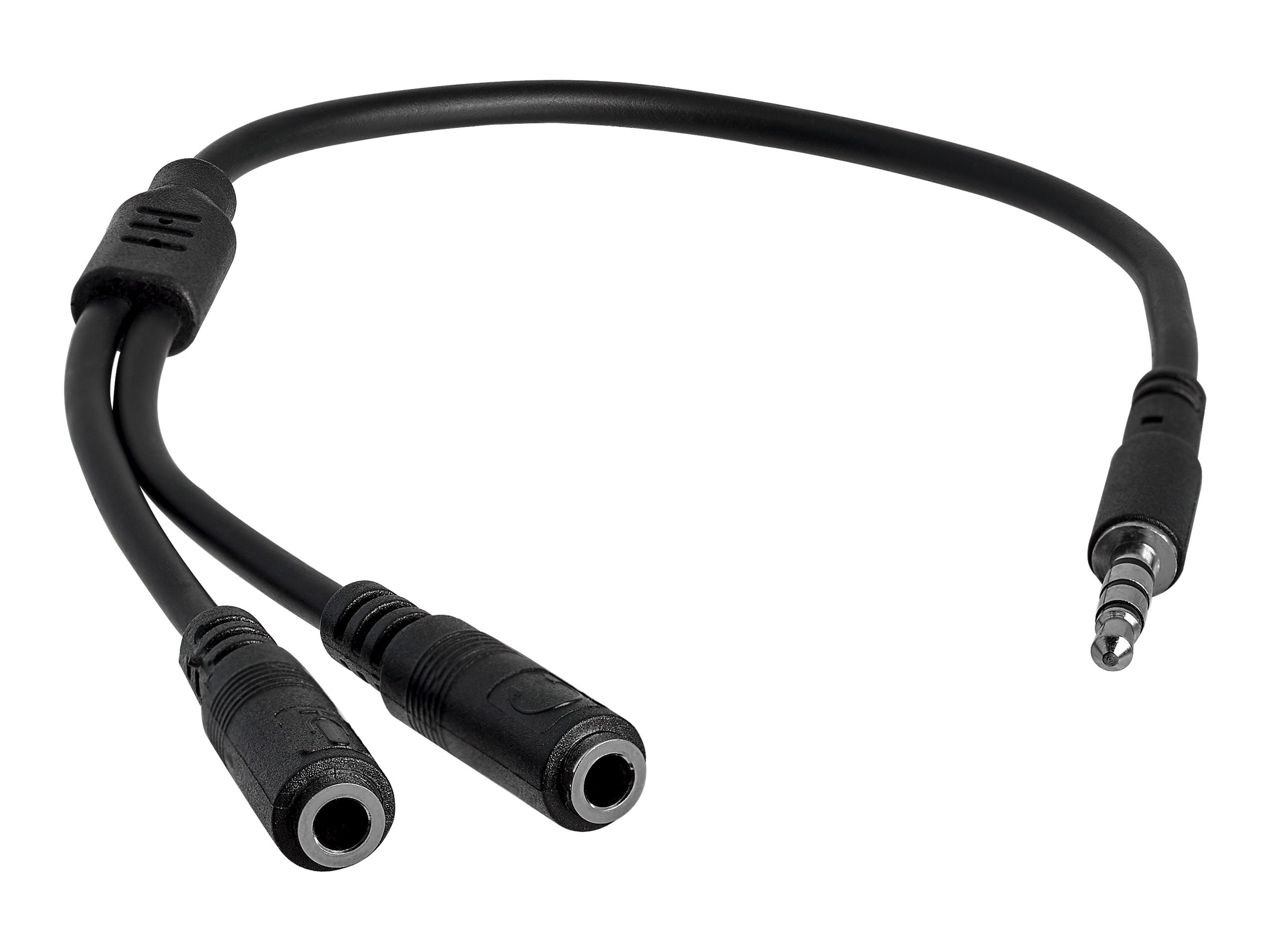 StarTech.com 3,5mm Klinke Audio Y-Kabel - 4 pol. auf 3 pol. Headset Adapter für Headsets mit Kopfhörer / Microphone Stecker - St/Bu - Headset-Splitter - 20 cm