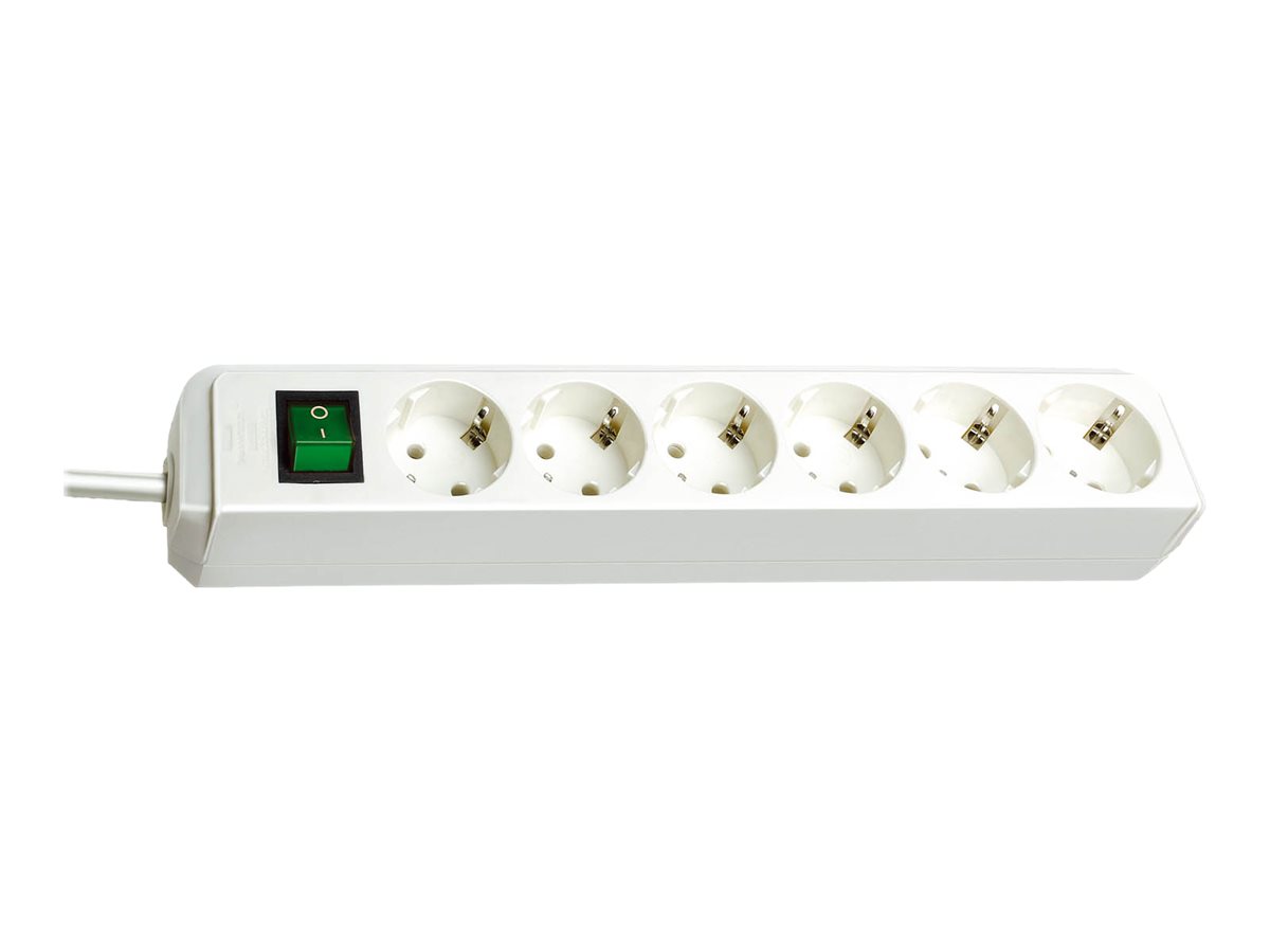 Brennenstuhl Eco-Line mit Schalter 6-fach weiss 3,0 m Brennenstuhl Eco-Line mit Schalter 6-fach weiss 3,0 m