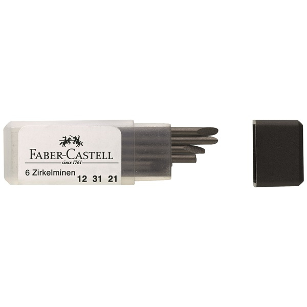 6 FABER-CASTELL 123121 Zirkelminen H 2,0 mm 6 FABER-CASTELL 123121 Zirkelminen H 2,0 mm