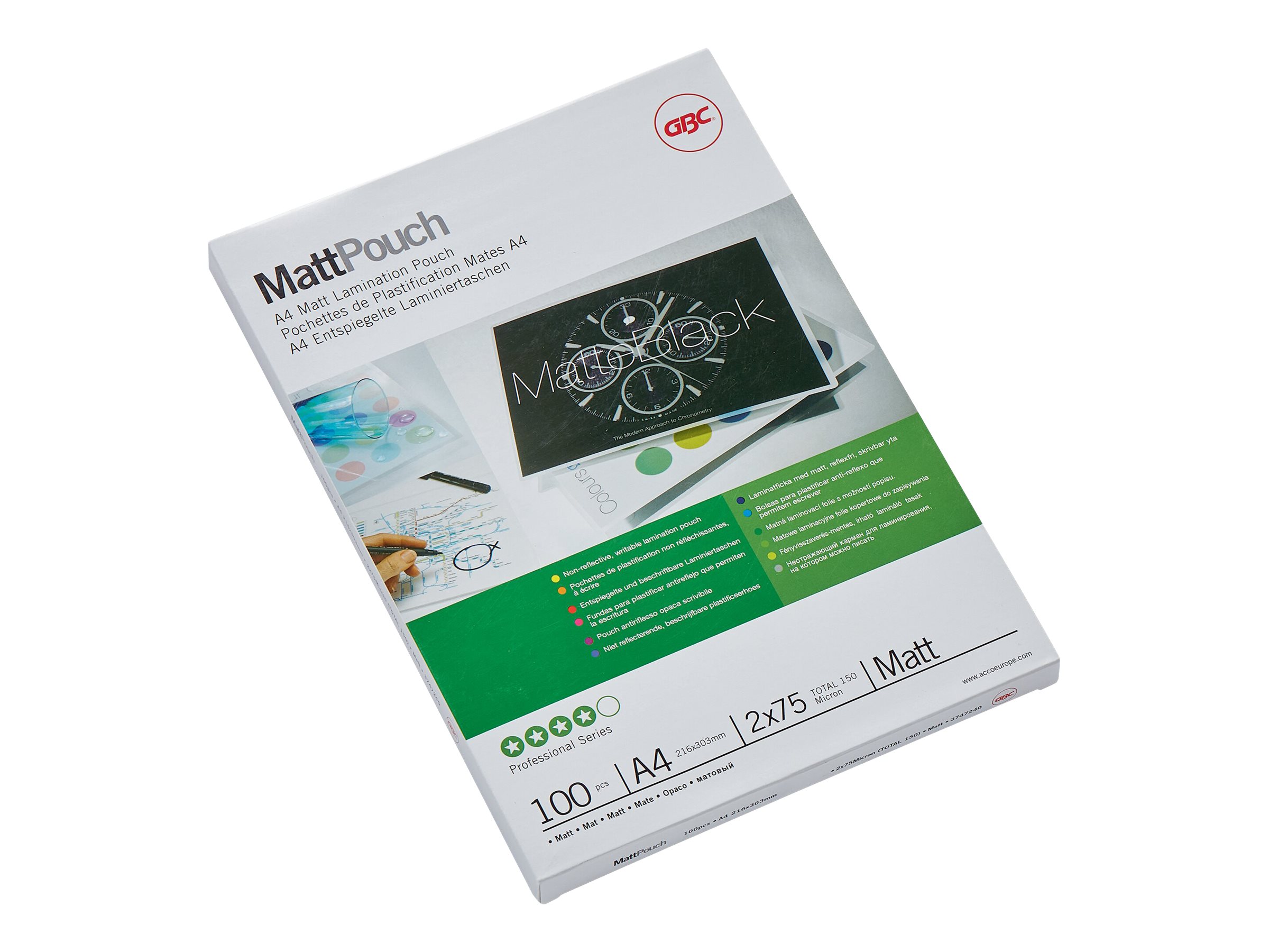 100 GBC Laminierfolien matt fuer A4 75 micron 100 GBC Laminierfolien matt fuer A4 75 micron