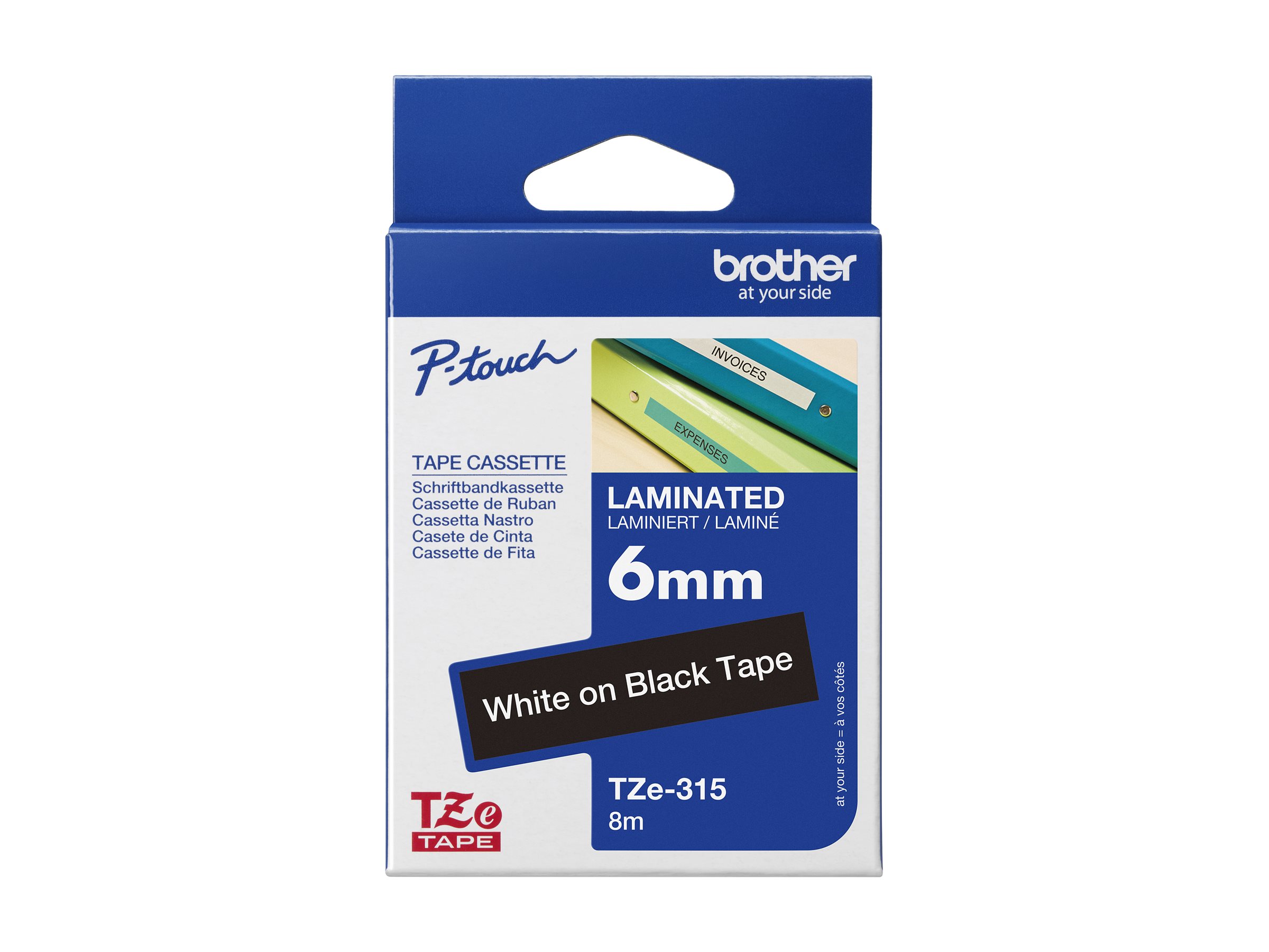 TZE315 BROTHER PTOUCH 6mm SCHWARZ-WEISS