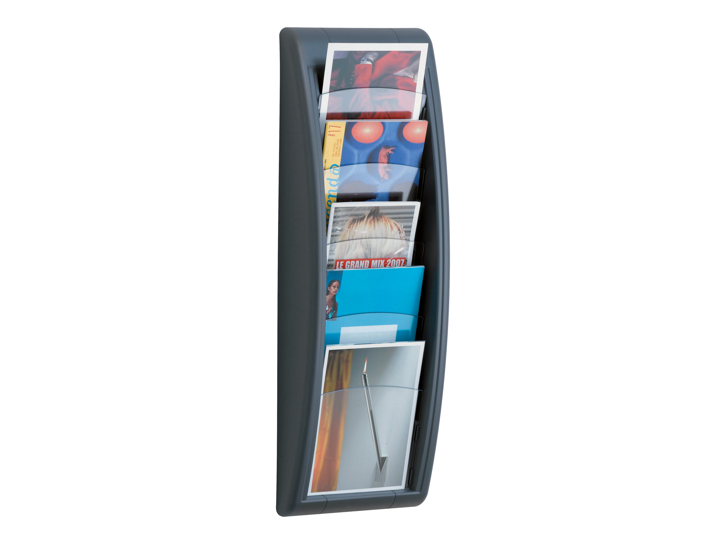 PAPERFLOW Wandprospekthalter Kompakt anthrazit DIN A5 5 Fächer PAPERFLOW Wandprospekthalter Kompakt anthrazit DIN A5 5 Fächer