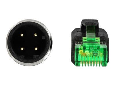 Delock Netzwerkkabel M12 4 Pin D-kodiert zu RJ45 Stecker PVC 2 m