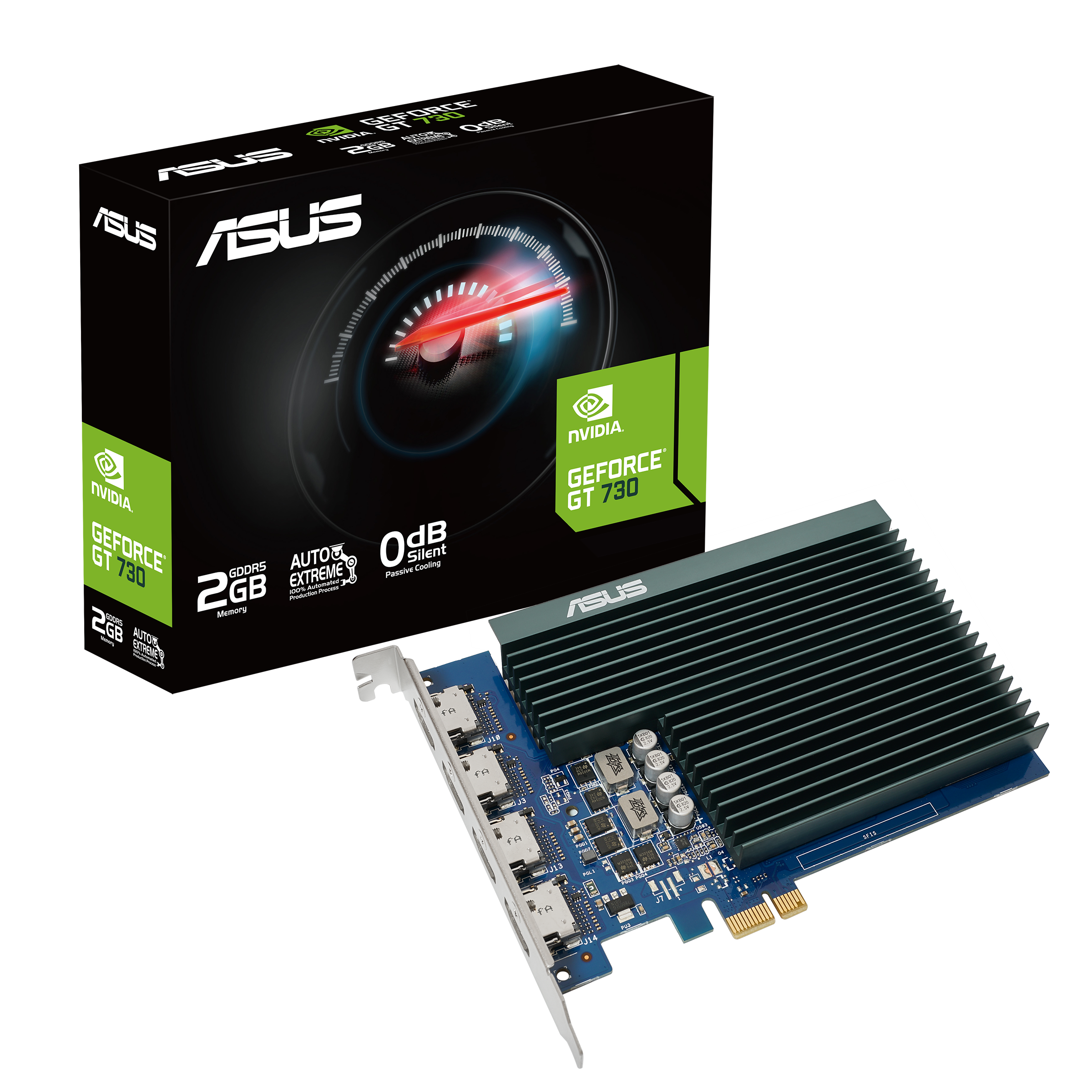 ASUS GT7304HSL2GD5 2GB GDDR5 Memory PCIe 20 4xHDMI Ports Singleslot Design Passive Cooling
