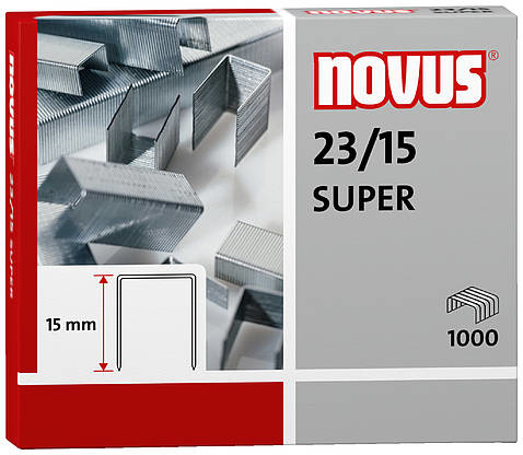 1.000 novus Heftklammern SUPER 23/15 1.000 novus Heftklammern SUPER 23/15
