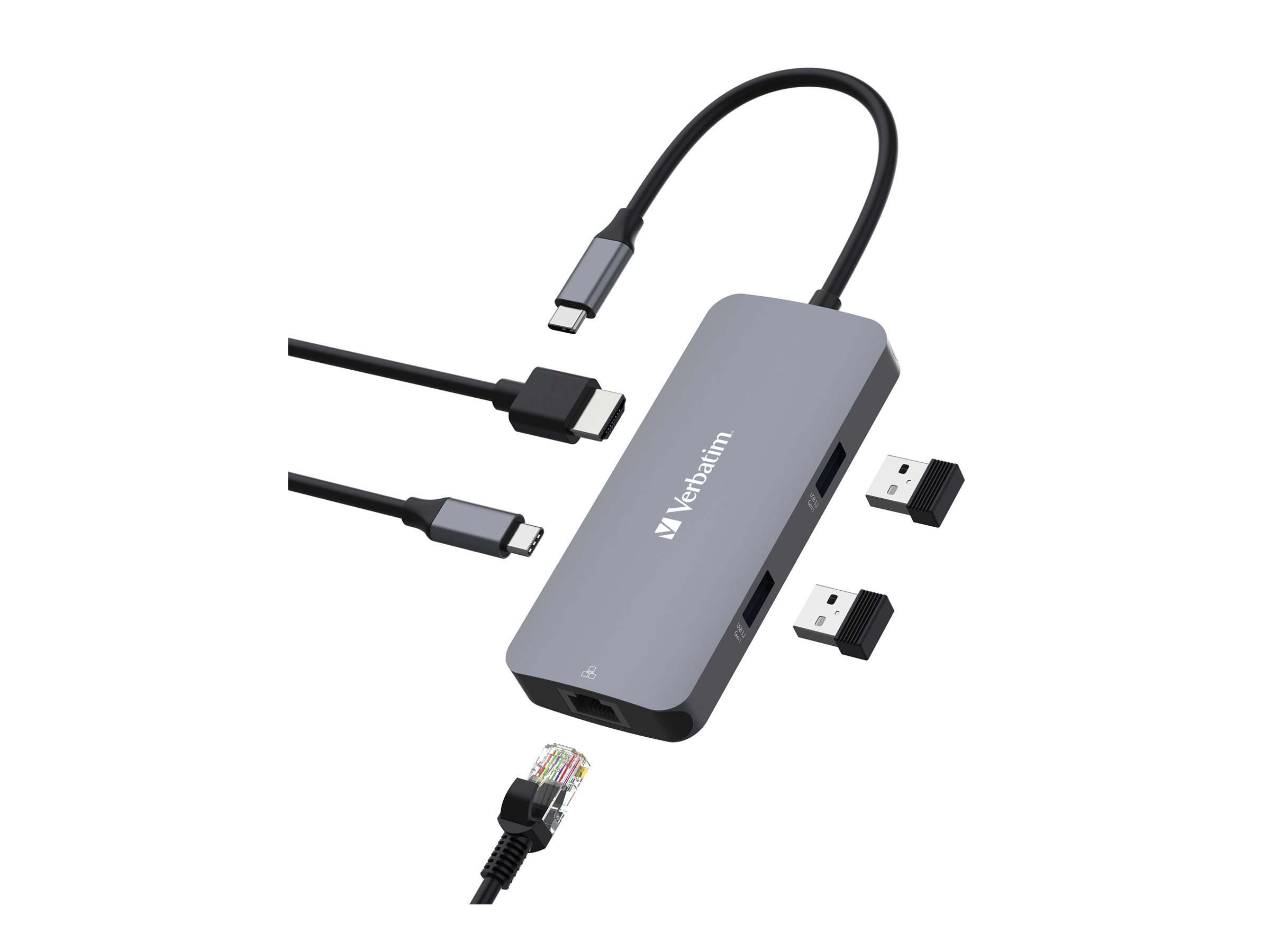 Verbatim USB-C Pro Multiport-Hub mit 5 Anschluessen CMH-05