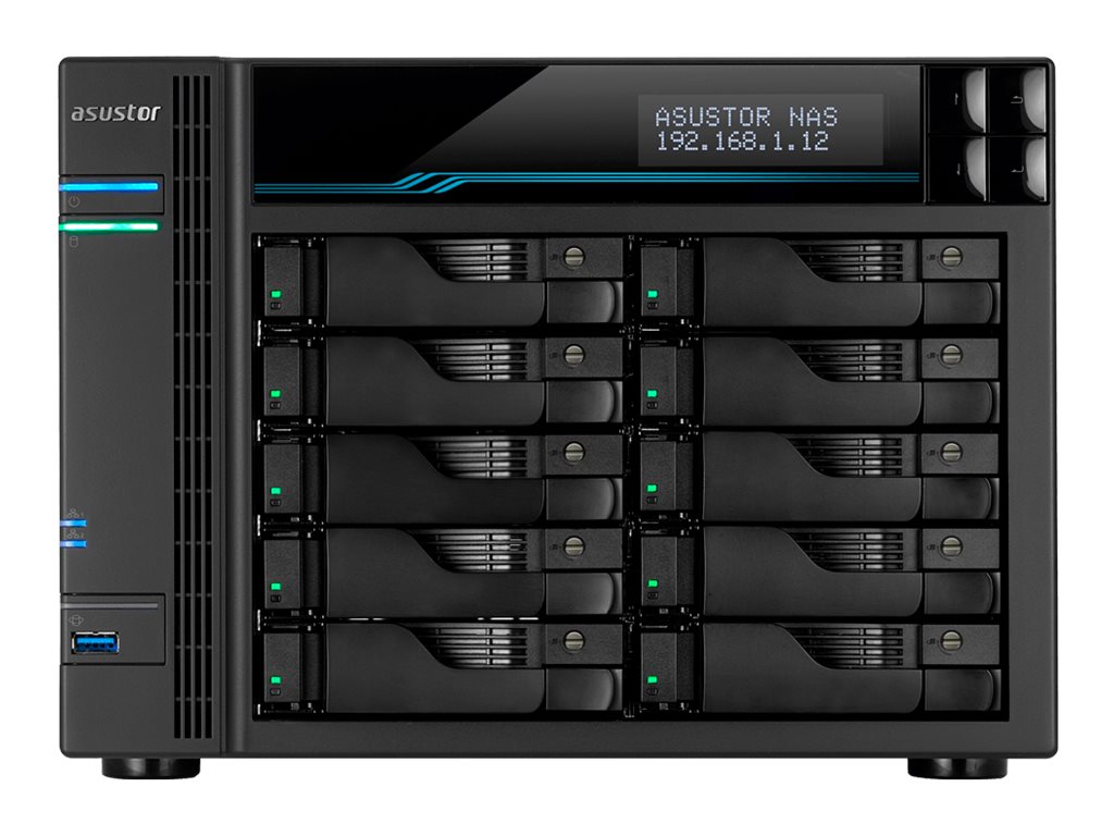 ASUSTOR NAS 10BAY LOCKERSTOR 10 PRO XEON E2224 4C 34GHZ8GB25GBEUSB 5Y WTY