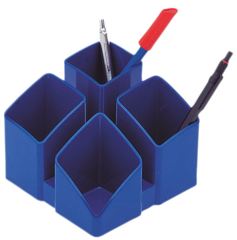 HAN Stiftehalter SCALA blau Polystyrol 4 Faecher 12,5 x 12,5 x 10,0 cm