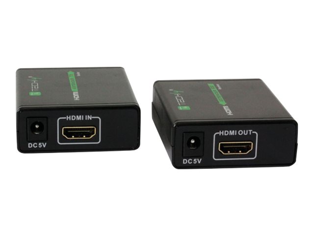 TECHLY HDMI Extender zur einfachen Uebertragung des HDMI Signals bis 60 Meter via Cat RJ45 Kabel Plug and Play Full HD