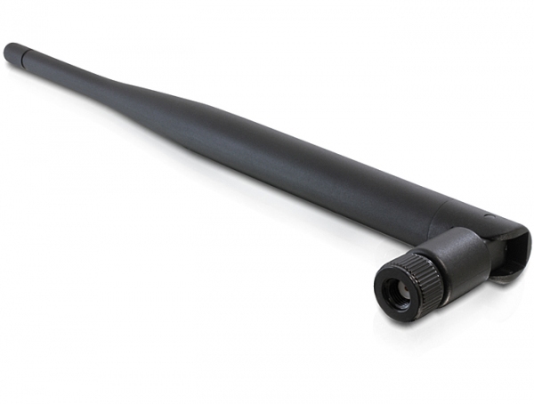 Delock WLAN 802.11 ac/a/b/g/n Antenne RP-SMA St. 5 dBi omnidir. mit Kipp. schw.