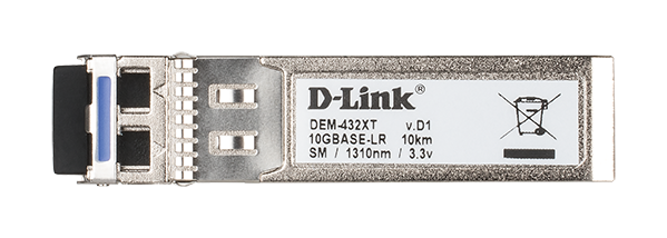 DLINK DEM432XT 10GBaseLR SFP Transceiver 10 Km 1310nm SingleMode SFP Duplex LC Connector