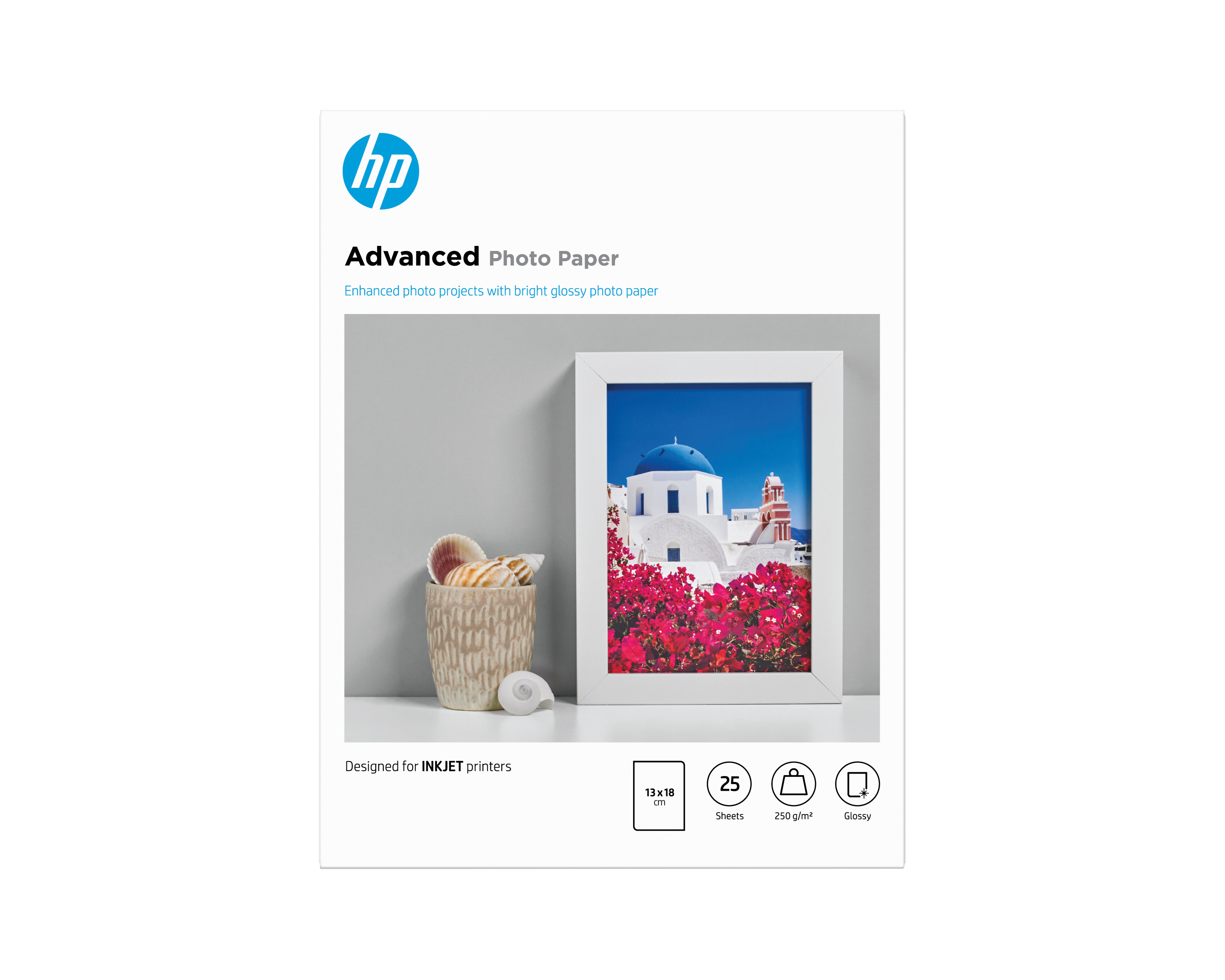HP original Advanced glossy photo paper Ink cartridge Q8696A 250gm2 130x180mm 25 sheets 1pack borderless