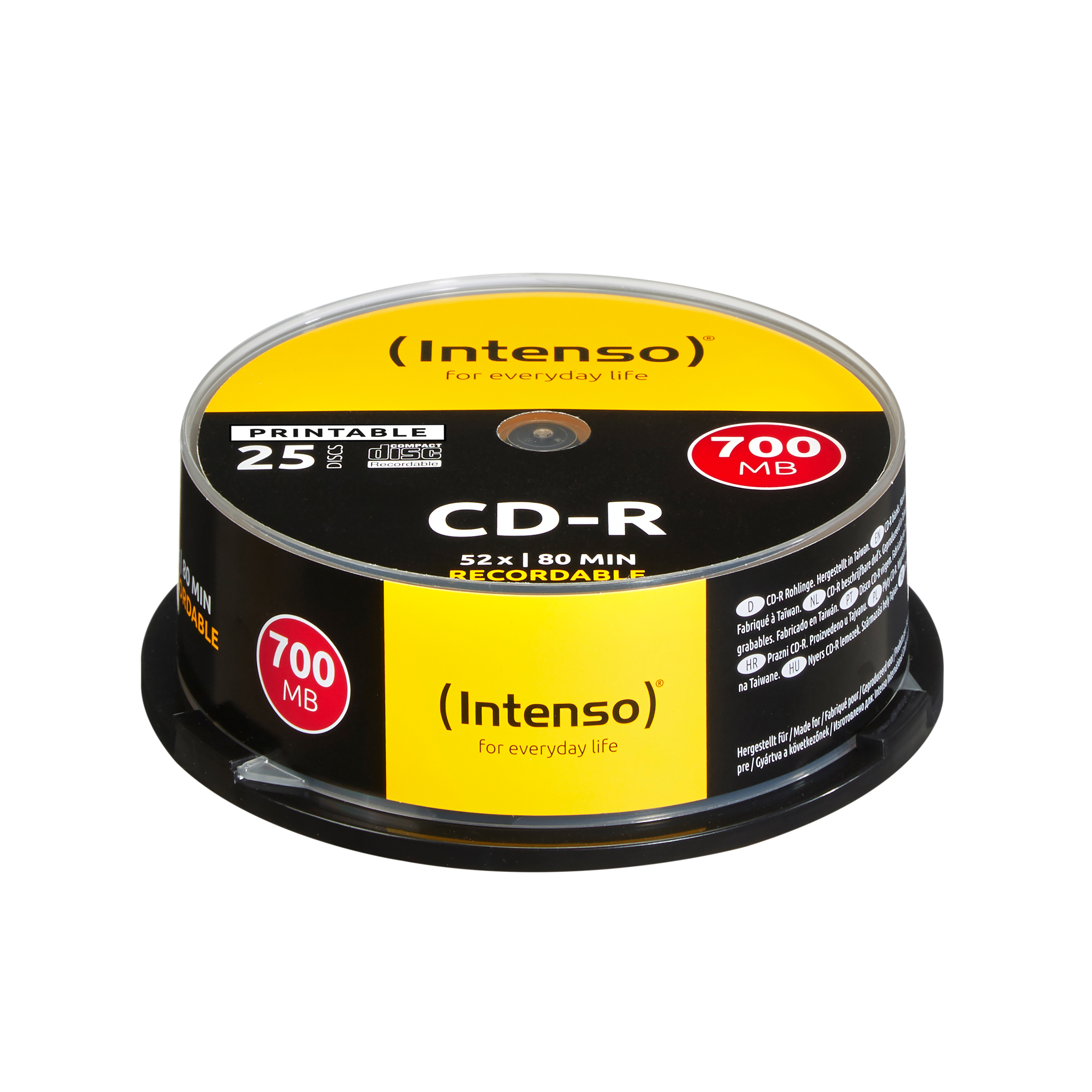 CD-R  Intenso 700MB  25pcs Cakebox printable inkjet  52