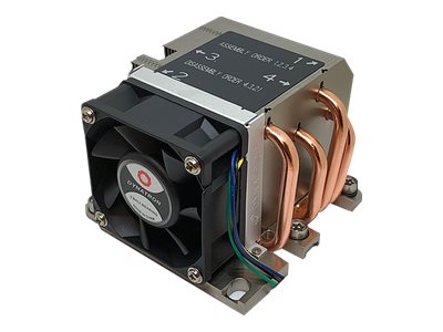 DYNATRON Intel CPU Kuehler 2U B13 LGA3647 quadratisch 80x80mm Kuehlkoerper Aluminium mit Heatpipes aktiv mit PWM und bis zu 205W TDP