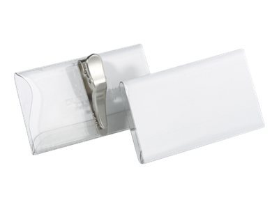 25 DURABLE Namensschilder mit Krokoklemme 7,5 x 4,0 cm