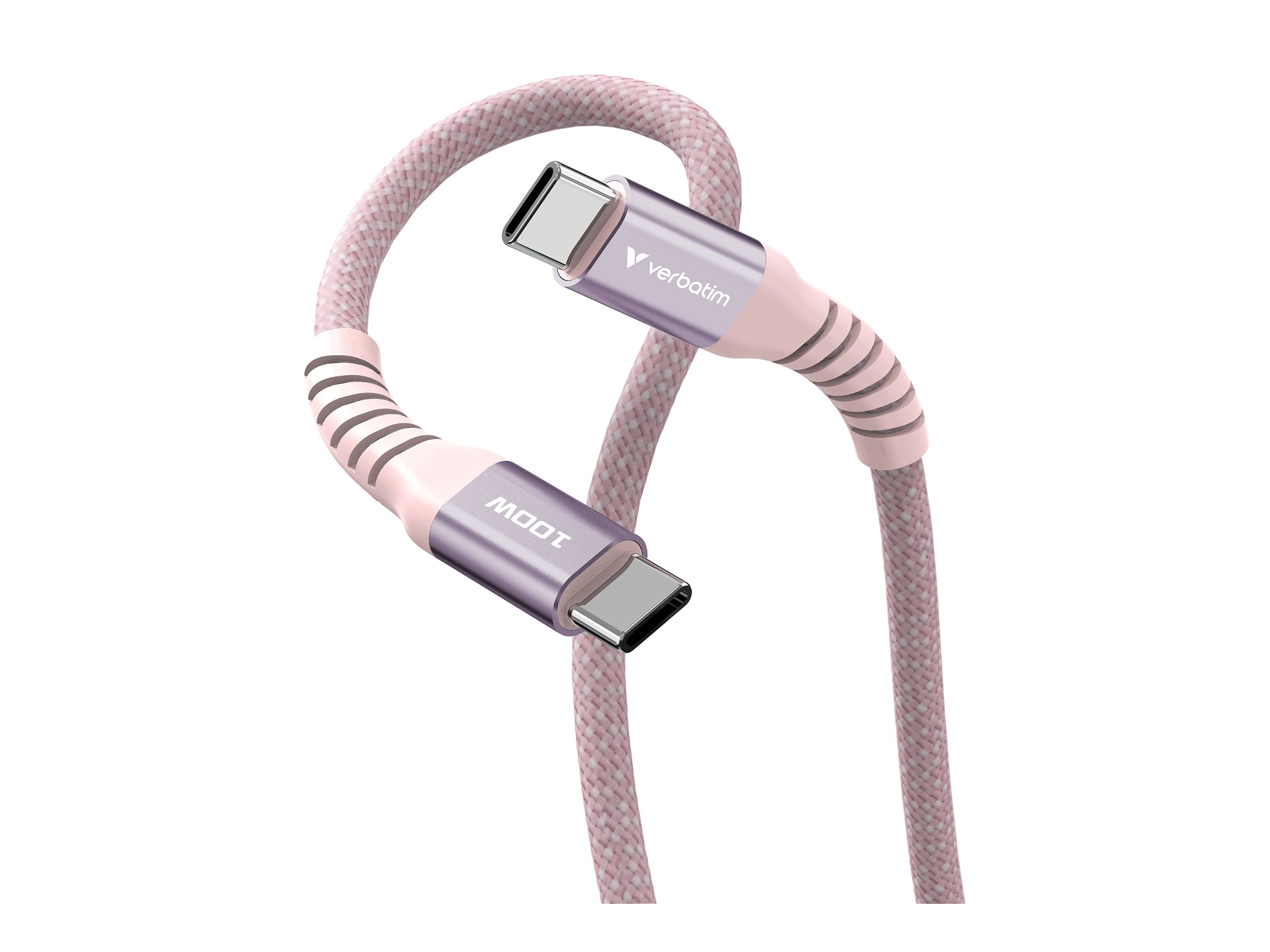 Verbatim Sync & Charge USB-C auf USB-C 100W Magnetisches Kabel - 120cm Pink