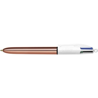 BIC 4-Farben-Kugelschreiber 4 Colours Shine rosegold, Schreibfarbe: blau, schwarz, rot, gruen, 1 St. BIC 4-Farben-Kugelschreiber 4 Colours Shine rosegold, Schreibfarbe: blau, schwarz, rot, gruen, 1 St.