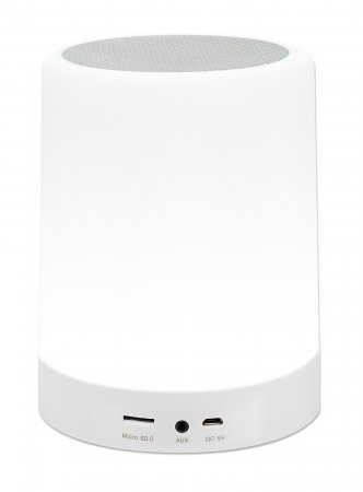 MANHATTAN LEDBluetoothLautsprecher LEDLicht mit drei Helligkeitsstufen und sechs Farben MicroSDKartenslot 3,5mmKlinke