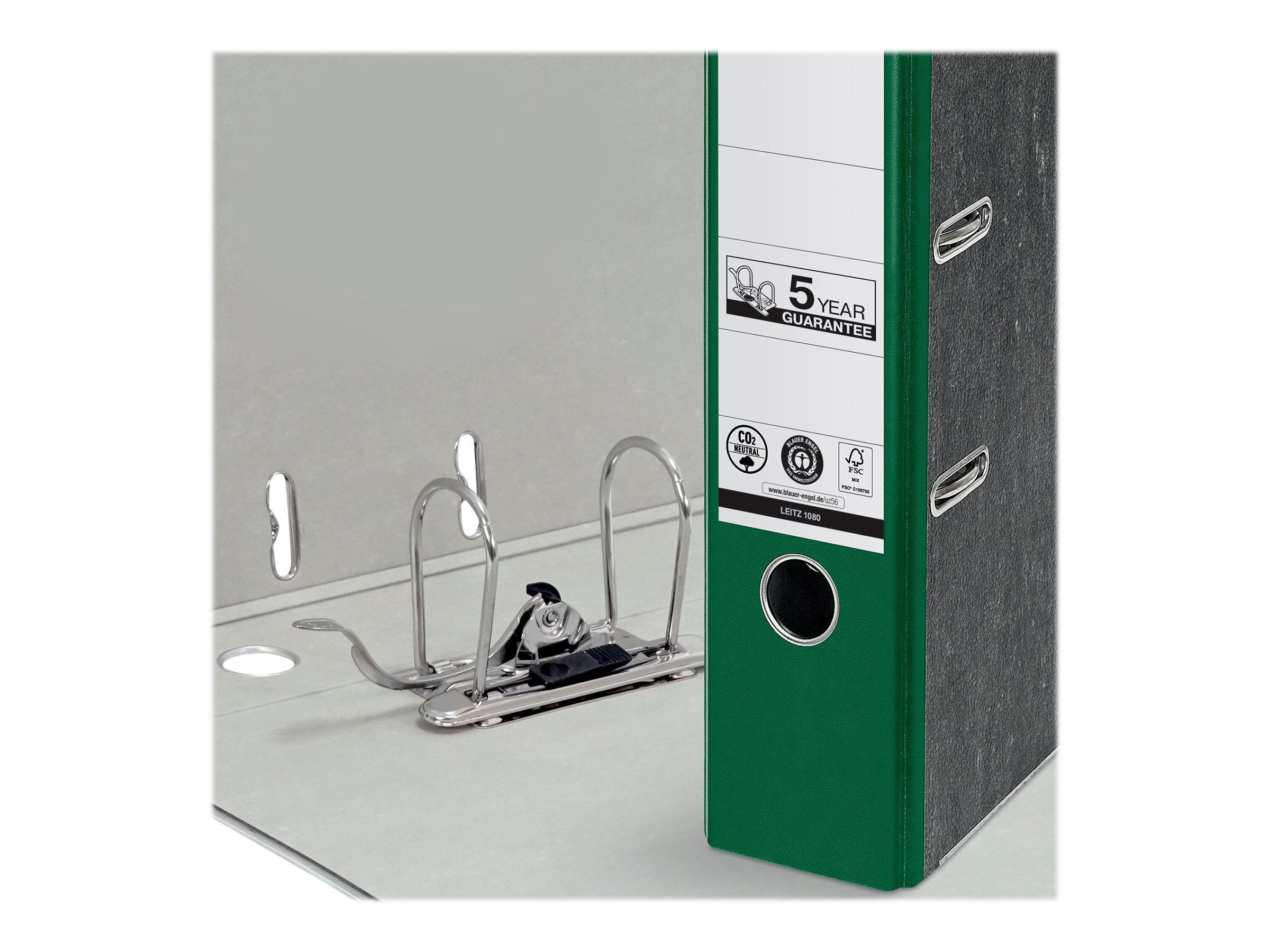 LEITZ 1080 Ordner gruen marmoriert Karton 8,0 cm DIN A4