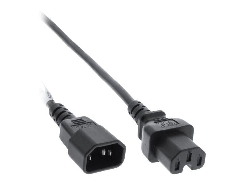 INLINE Netzkabelverlaengerung C15 Warmgeraetestecker auf C14 Buchse schwarz 1m INLINE Netzkabelverlaengerung C15 Warmgeraetestecker auf C14 Buchse schwarz 1m