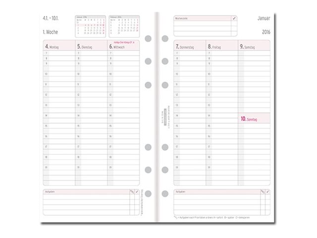 CHRONOPLAN Kalendereinlage 2026 Wochenplan Midi (9,6 x 17,2 cm)