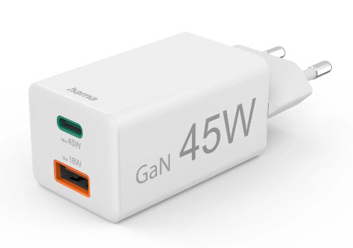 hama GaNLadeadapter weiß, 45 Watt