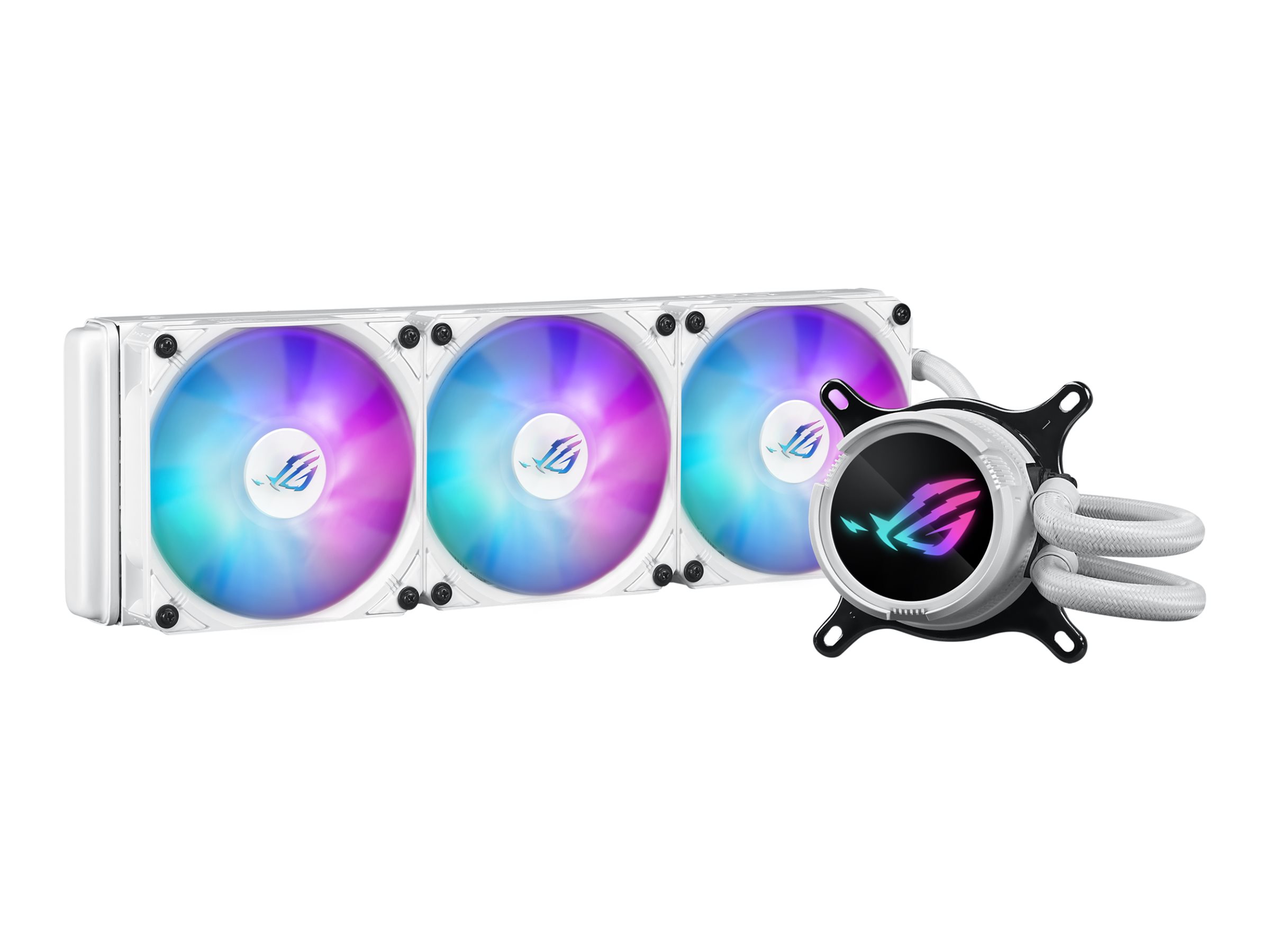 ASUS ROG Strix LC III 360 ARGB WHT allinone CPU liquid cooler with 360 rotatable water block Premium ROG ARGB fans