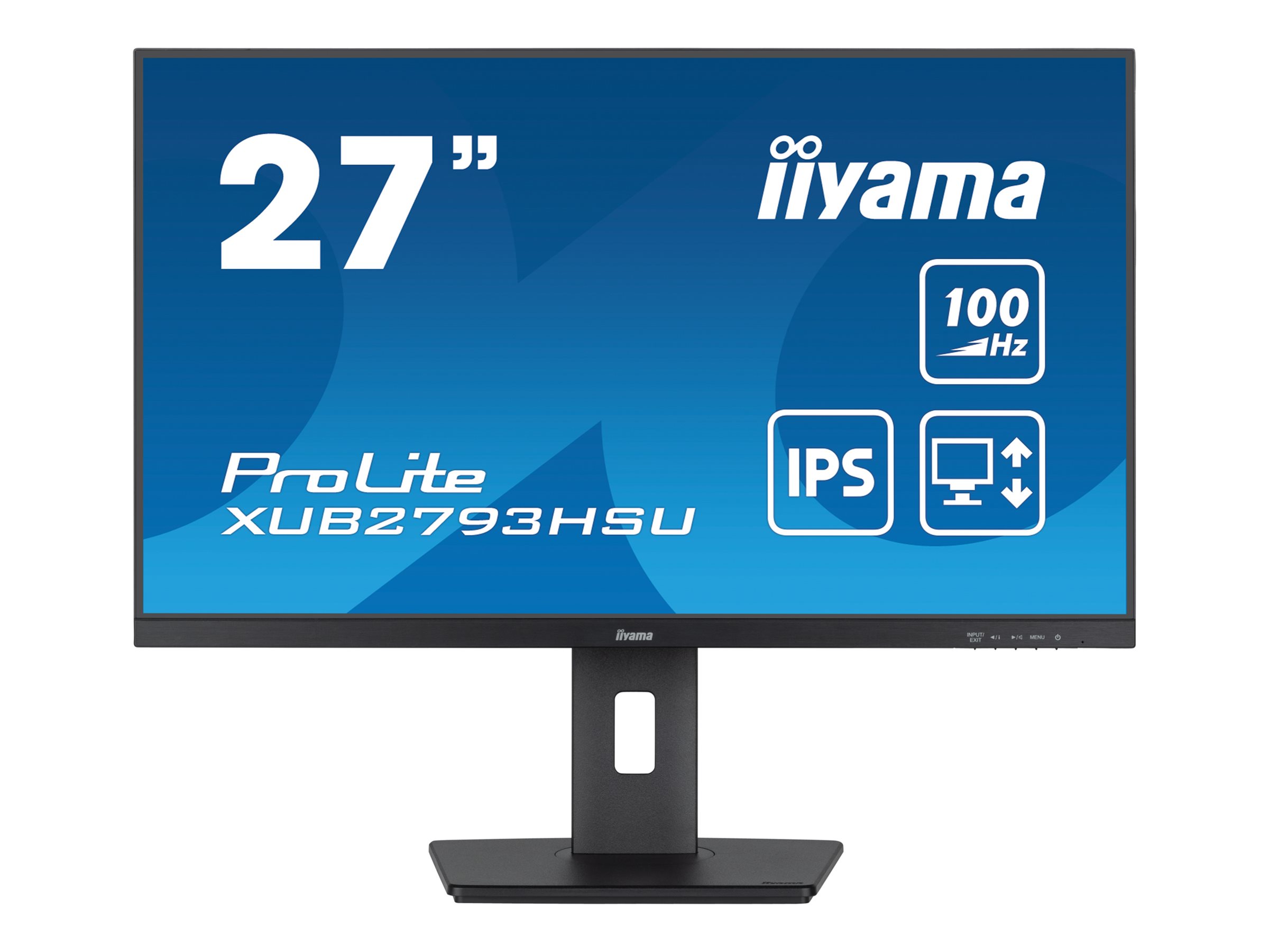 IIYAMA XUB2793HSU-B7 68,58cm 27Zoll IPS FHD 100Hz 300cd/m2 1ms HDMI DP 2xUSB 2.0 Speakers 15cm Height Adj. Stand