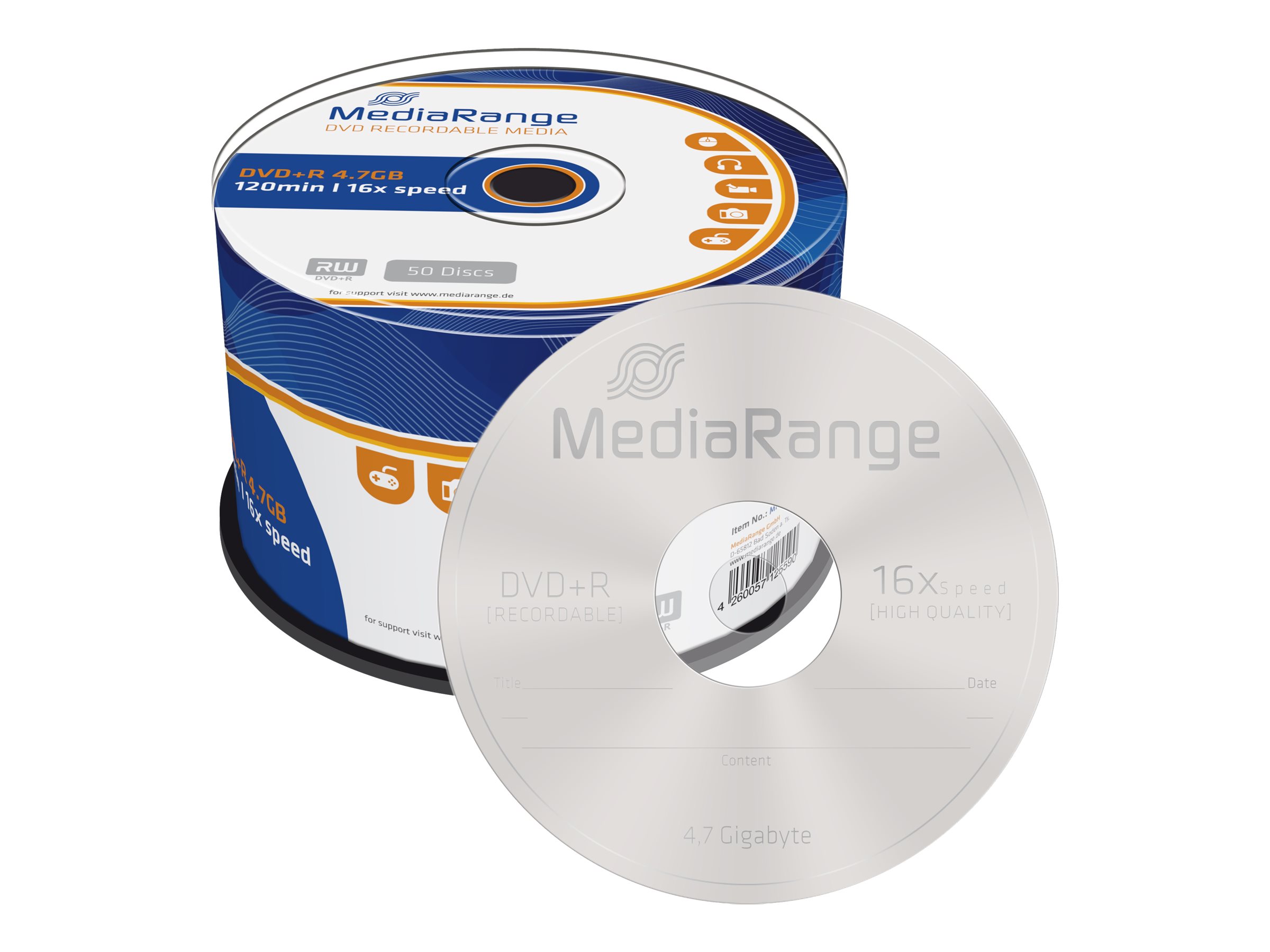 MEDIARANGE DVD+R 4.7GB 16x (50) CB WORM MEDIARANGE DVD+R 4.7GB 16x (50) CB WORM